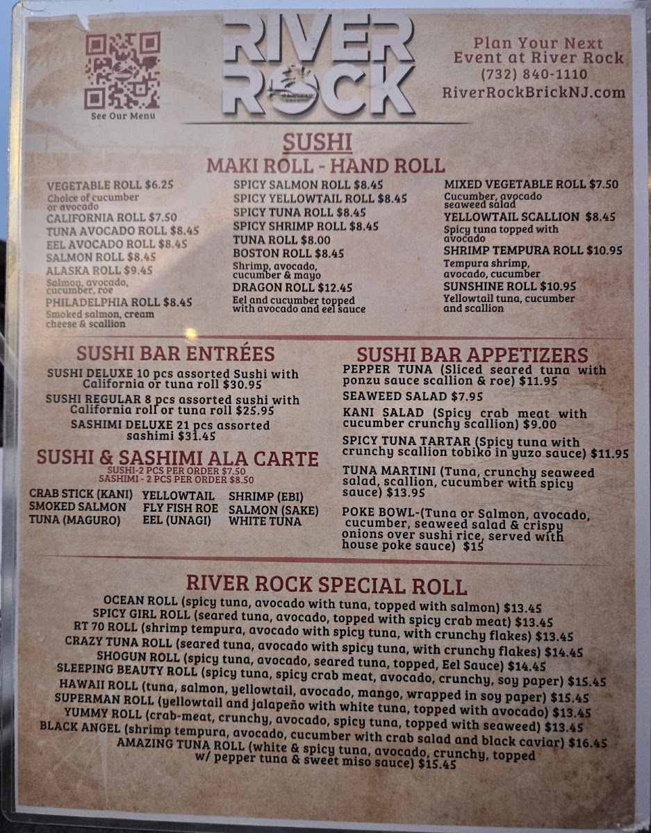 River Rock Restaurant & Marina Bar Menu - Image 1